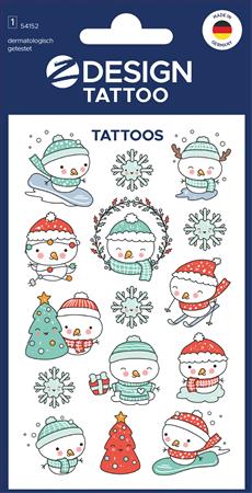 Matrica, tetoválás, 1 ív, 76x120 mm, AVERY ZWECKFORM, "Z-Design No.54152",  hóember